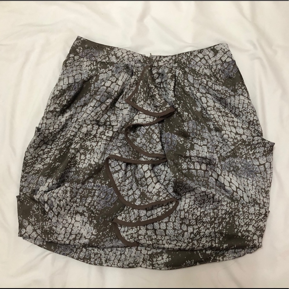 Reptile Print Skirt in Grey